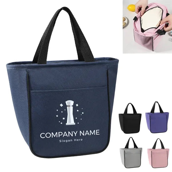 9-Can Solid-Color 600D Oxford Insulated Lunch Tote