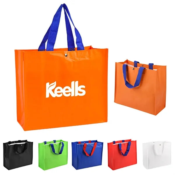 Laminated PP Shopping Tote Bag With 10" Gusset