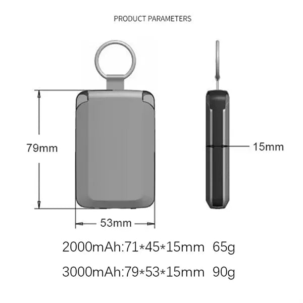 Portable Charger Keychain Power Bank With Flash Light