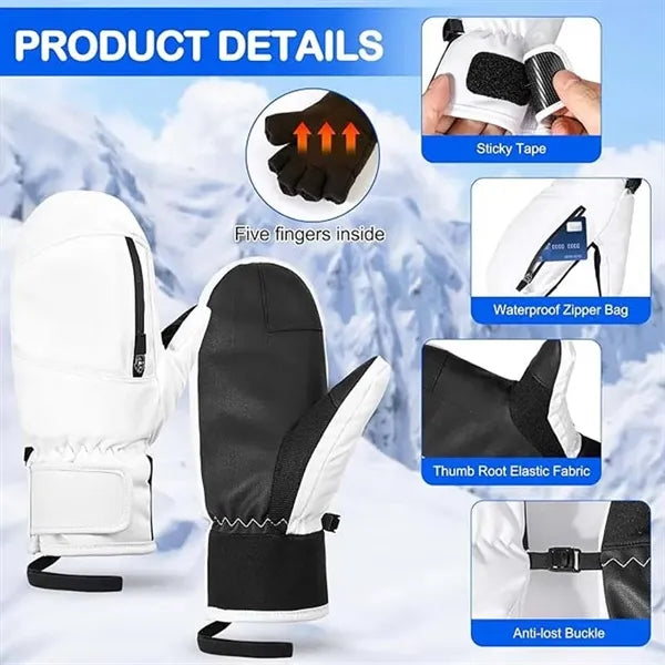 Inner Five Fingers and Touch Screen Waterproof Snow Mittens