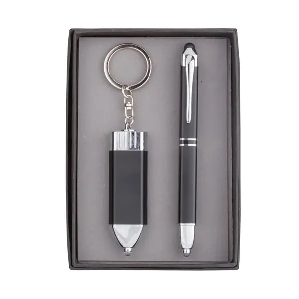 LED Stylus Pen and Keychain Gift Set