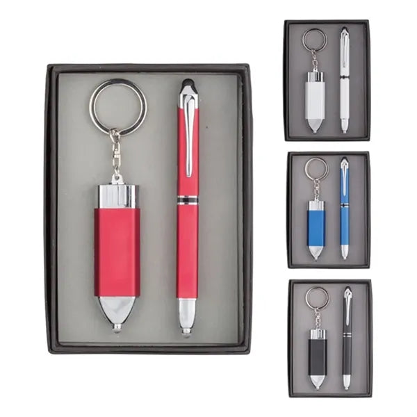 LED Stylus Pen and Keychain Gift Set