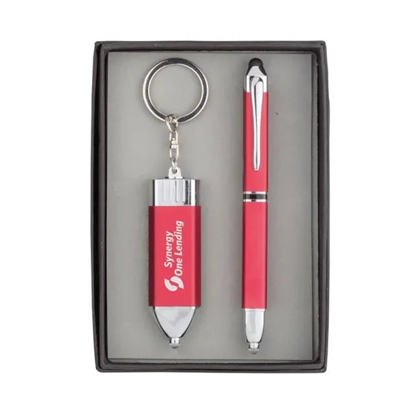 LED Stylus Pen and Keychain Gift Set