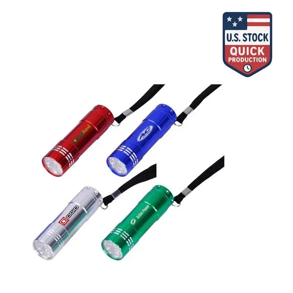 9 LED Lights with Aluminum Body Wrist Strap and Batteries