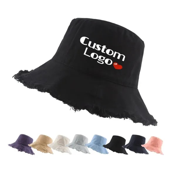 Cotton Frayed Edge Sun Hat