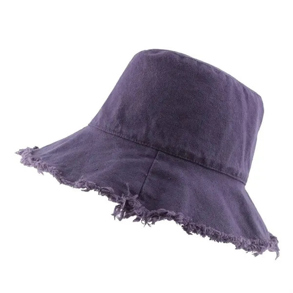 Cotton Frayed Edge Sun Hat
