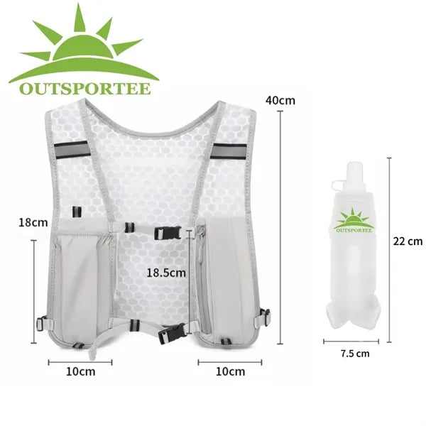 Running Vest with TPU Collapsible Soft Water Bottle