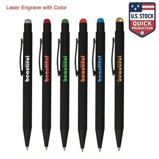 Sleek Soft Rubber Pen & Stylus with Matching Laser Engrave