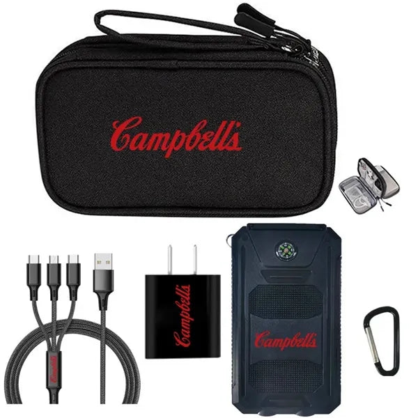 4IN1 Solar Power Bank With Earbud of Travel Tech Kits