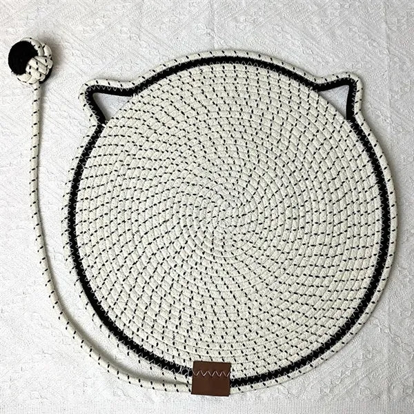 2in1 Natural Cotton Rope Round Cat Scratcher Mat
