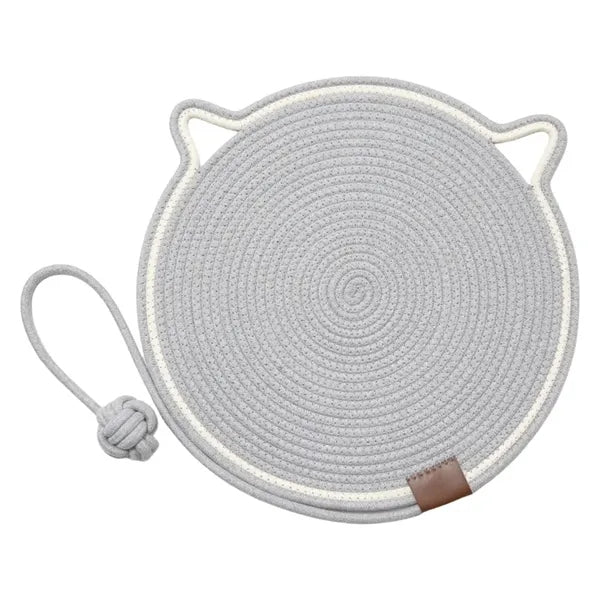2in1 Natural Cotton Rope Round Cat Scratcher Mat