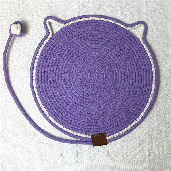 2in1 Natural Cotton Rope Round Cat Scratcher Mat