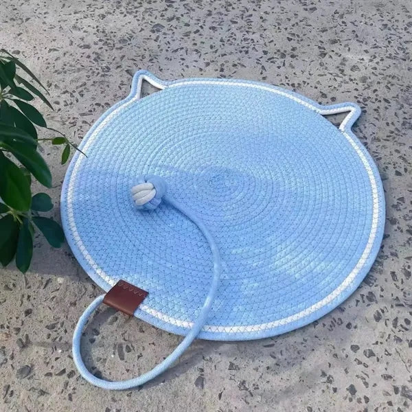 2in1 Natural Cotton Rope Round Cat Scratcher Mat