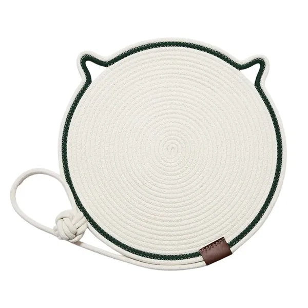 2in1 Natural Cotton Rope Round Cat Scratcher Mat