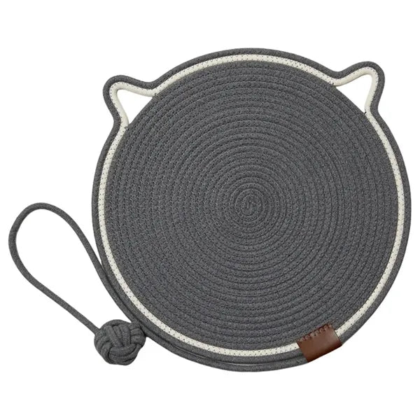 2in1 Natural Cotton Rope Round Cat Scratcher Mat