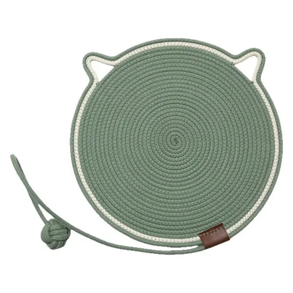 2in1 Natural Cotton Rope Round Cat Scratcher Mat