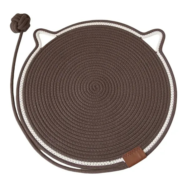 2in1 Natural Cotton Rope Round Cat Scratcher Mat