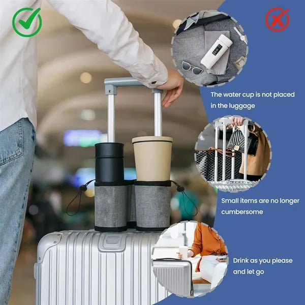 Travel Luggage Cup Holder Drink Carrier Hands Free