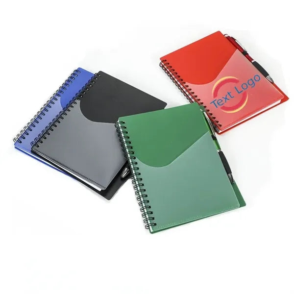 Polypro Notebook With Clear Front Pocket