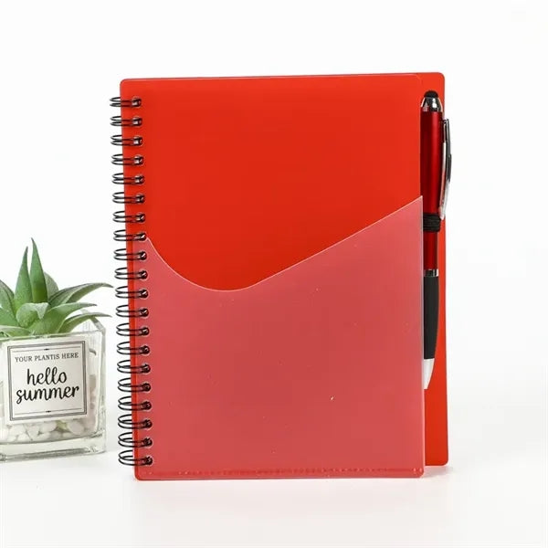 Polypro Notebook With Clear Front Pocket