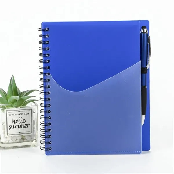 Polypro Notebook With Clear Front Pocket