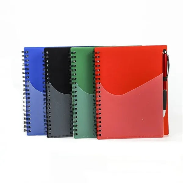Polypro Notebook With Clear Front Pocket