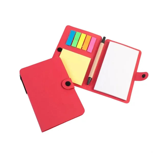 Kraft Paper Notebook With Sticky Notes And Flags