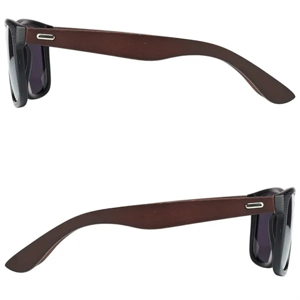 Plastic Frame Bamboo Style Temple Shades