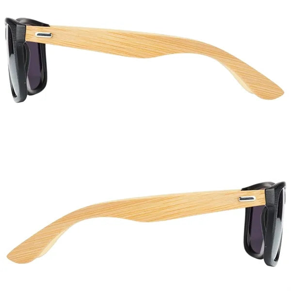 Plastic Frame Bamboo Style Temple Shades
