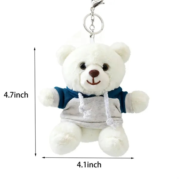 Plush Bear Keychain with Hoodie