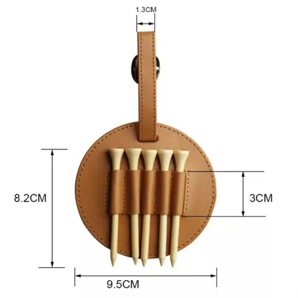 Golf Leather Round Tag Tee Set