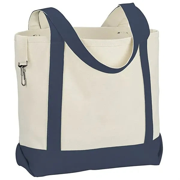 Two-Tone Accent Gusseted Tote Bag
