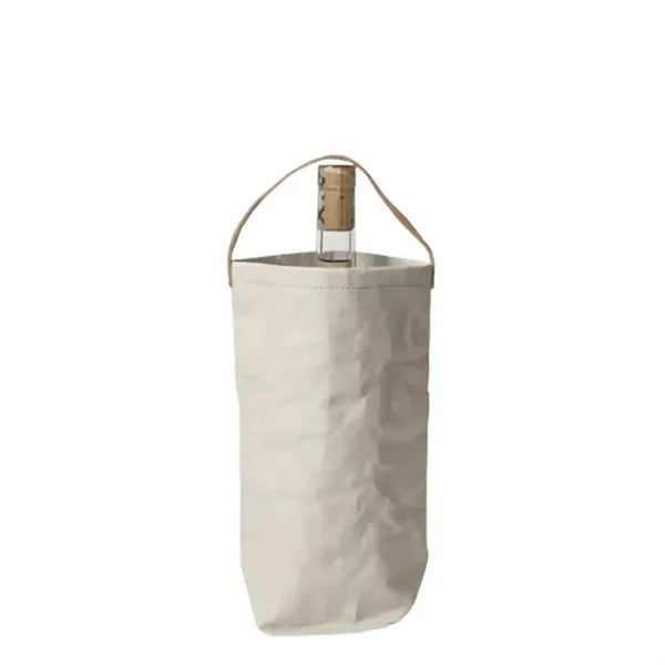 Washed Kraft Paper Single Bottle Wine Tote Bag