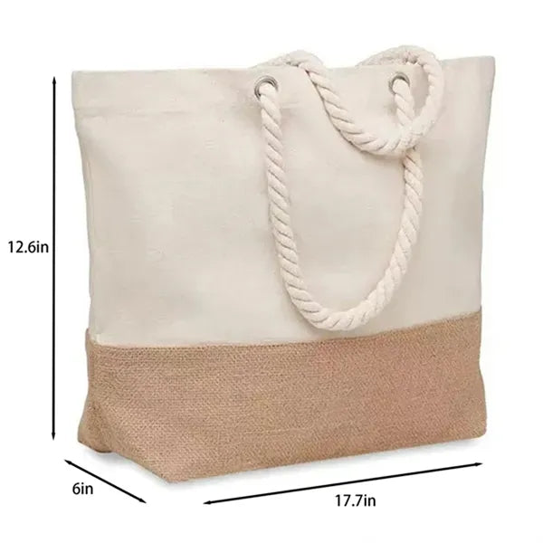 Hand-held Patchwork Style Canvas Bag