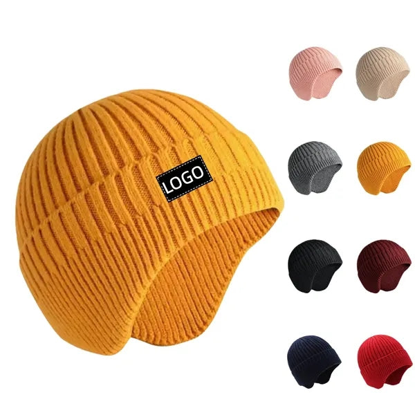 Winter Cycling Beanie Ear Flap Knit Trapper Hat Skull Cap