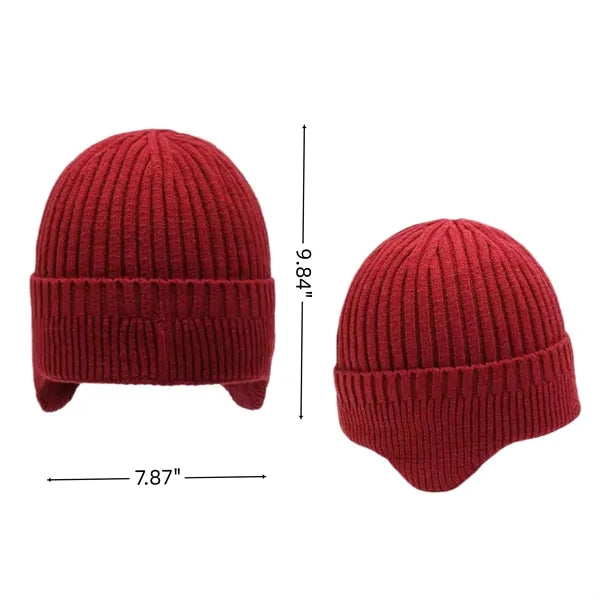 Winter Cycling Beanie Ear Flap Knit Trapper Hat Skull Cap