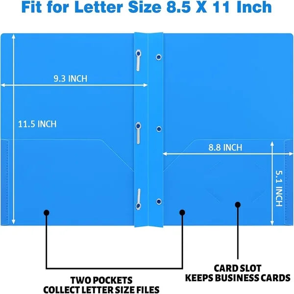 Plastic Folders with 2 Pockets and 3 Prongs