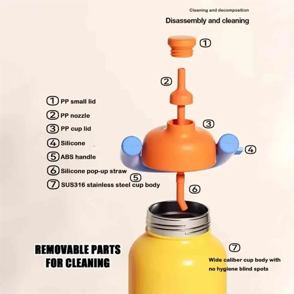 33oz Insulated Water Bottle with Handle&Straw