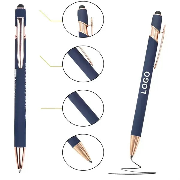 Luxury Ellipse Softy Pen w/Stylus - Laser Engraved