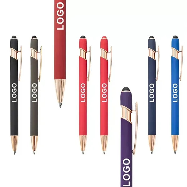 Luxury Ellipse Softy Pen w/Stylus - Laser Engraved