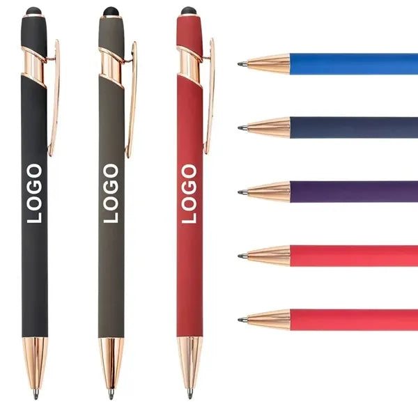 Luxury Ellipse Softy Pen w/Stylus - Laser Engraved