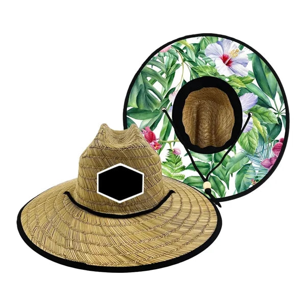 Straw Lifeguard Sun Hat Wide Brim Design
