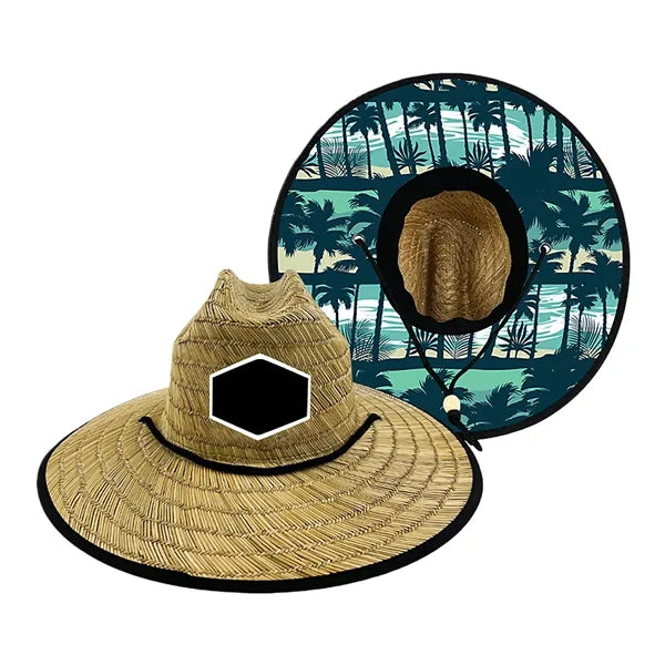 Straw Lifeguard Sun Hat Wide Brim Design