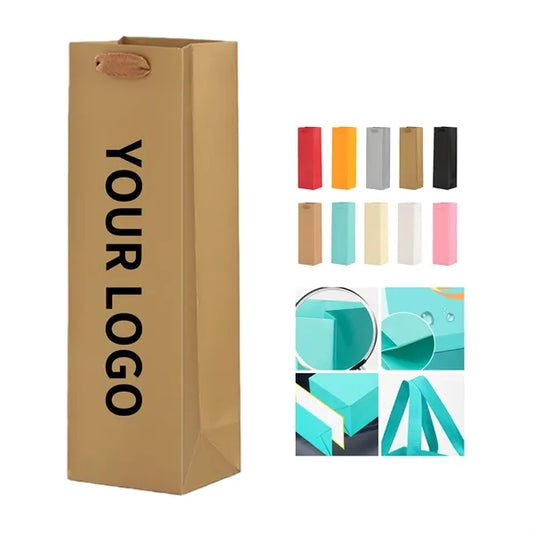Heavy Kraft Wine Gift Bag With Rope Handle