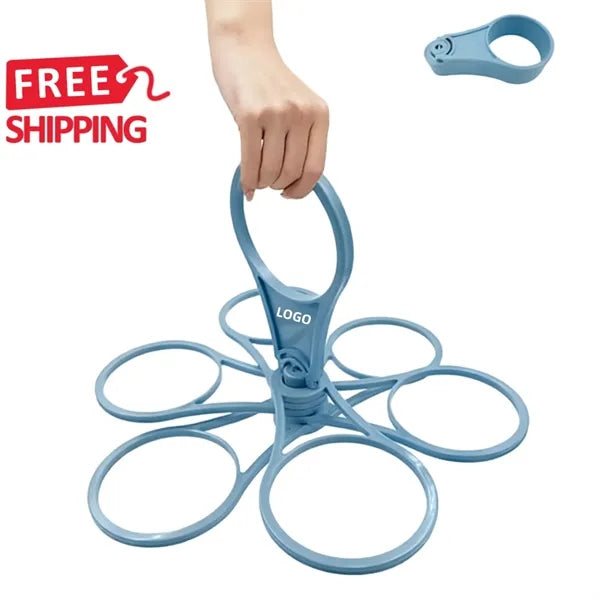 Portable Foldable Cup Holder Six-Cup Drink Carrier