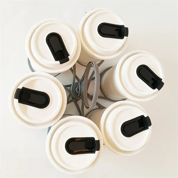 Portable Foldable Cup Holder Six-Cup Drink Carrier