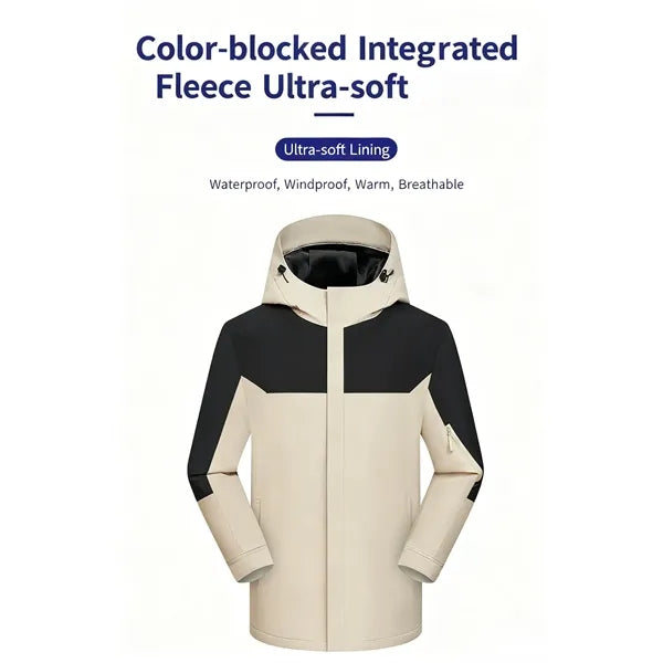 Waterproof, windproof, and warm hooded jacket