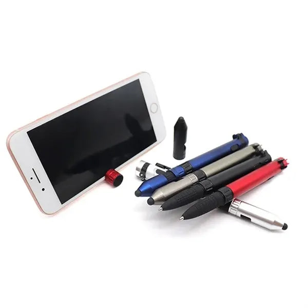 LED Compass 6-in-1 Kinetic Ball Pen Touchscreen Phone Stand