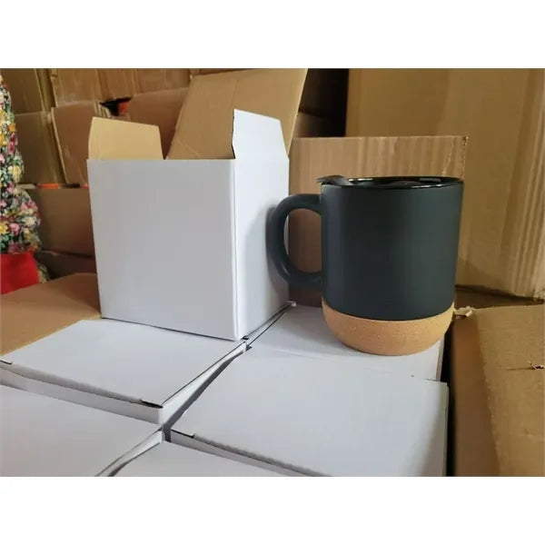 12OZ Cork Base Bottom Ceramic Mug Cup