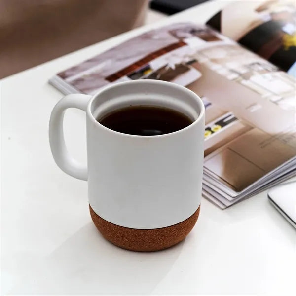 12OZ Cork Base Bottom Ceramic Mug Cup
